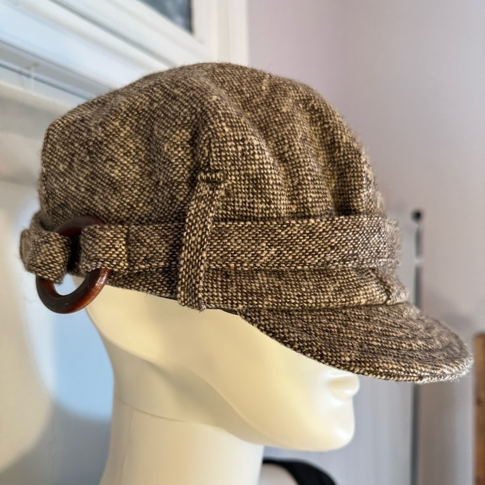 Womens 68% Wool Blend Tweed Plaid Herringbone Newsboy Cap Gatsby Cabbie Hat Y2K